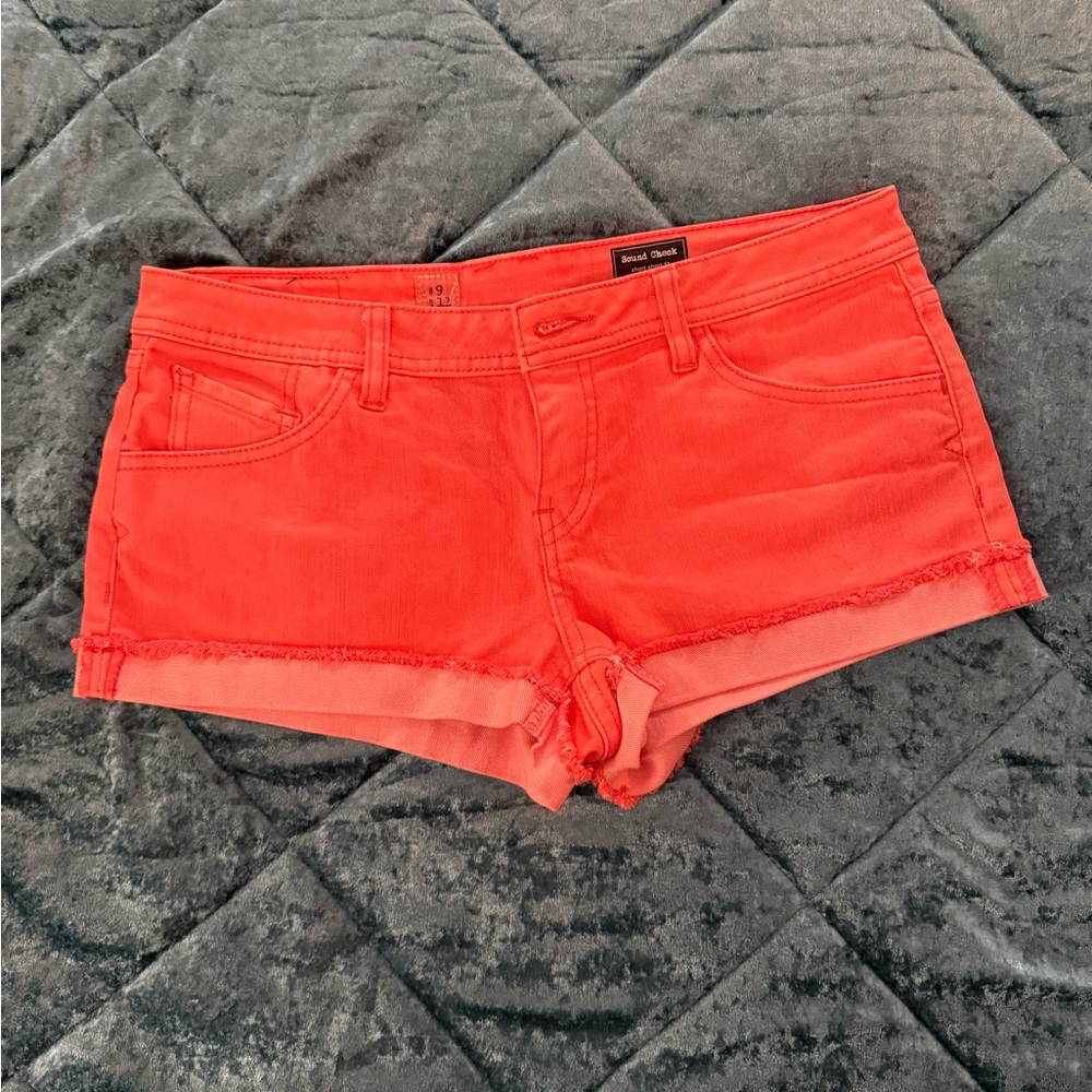 Volcom Coral Pink Jean Shorts Casual Chic